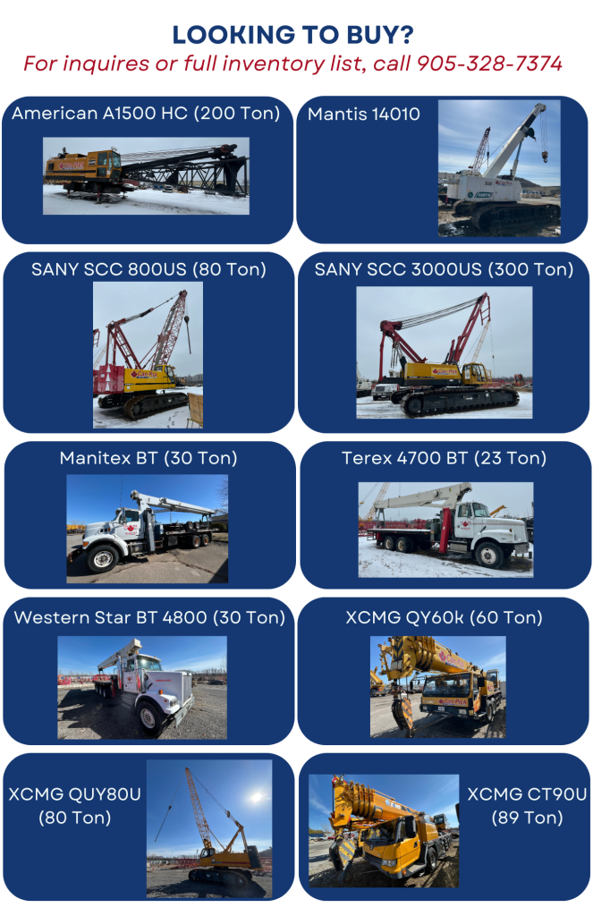 List of crane makes and models, that are available for sale